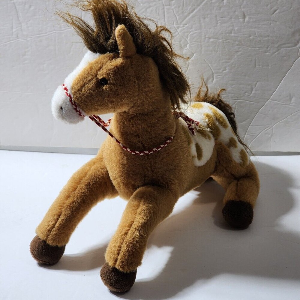 Douglas Cuddle Toys Horse Brown White Spotted Plush 2015 12in Pony